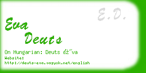 eva deuts business card